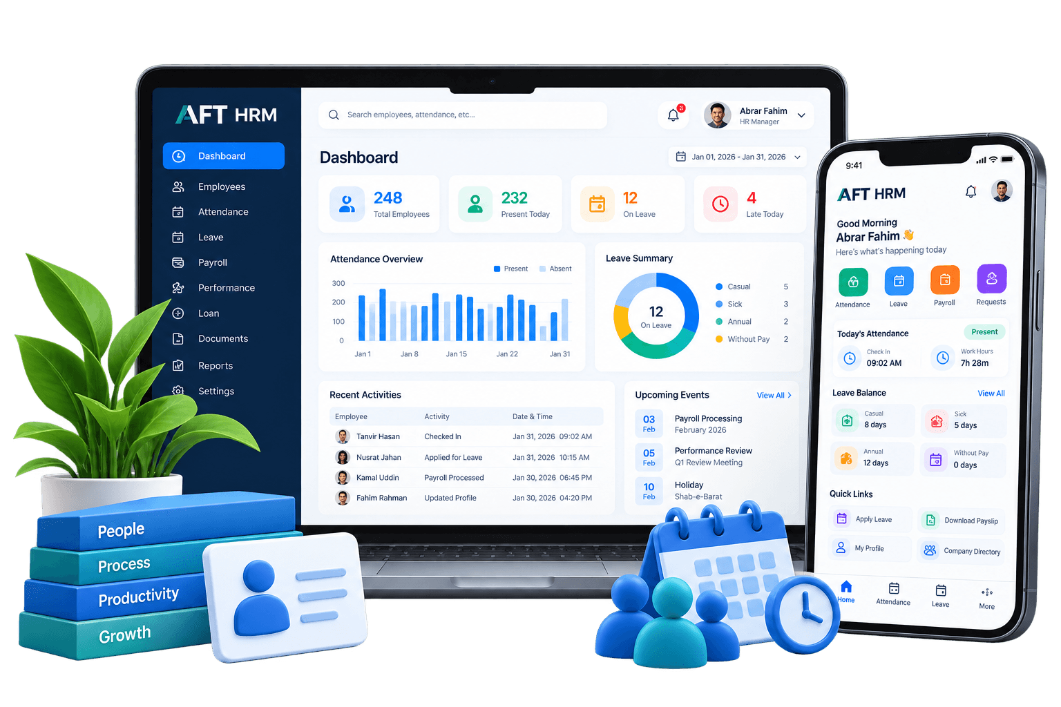 HRM dashboard software preview
